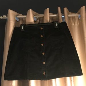 NWOT She + Sky Black Corduroy Skirt, Sz Lg